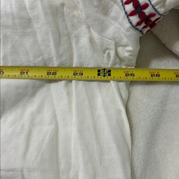 Zara Peasant Floral Embroidered Blouse in White - Size Large - Picture 6 of 7